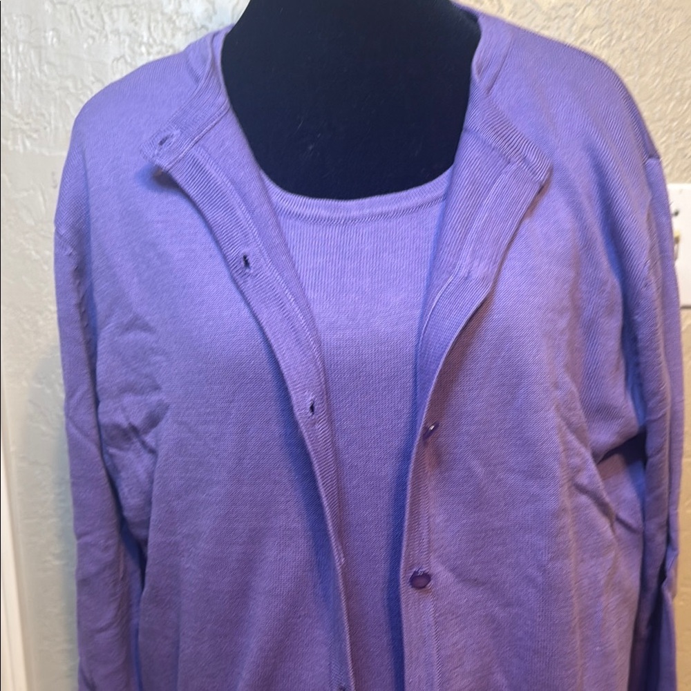 Classic Purple Cardigan Sweater